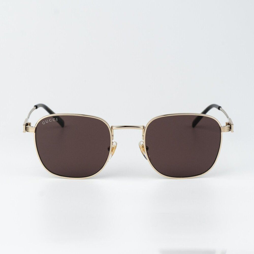 Gucci Women Sunglasses Gold Brown Square GG1876S 002 NEW AUTHENTIC